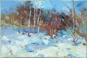 Картина Снежный лес, 2016 / Масло и холст / Хохорь А.Ю.
